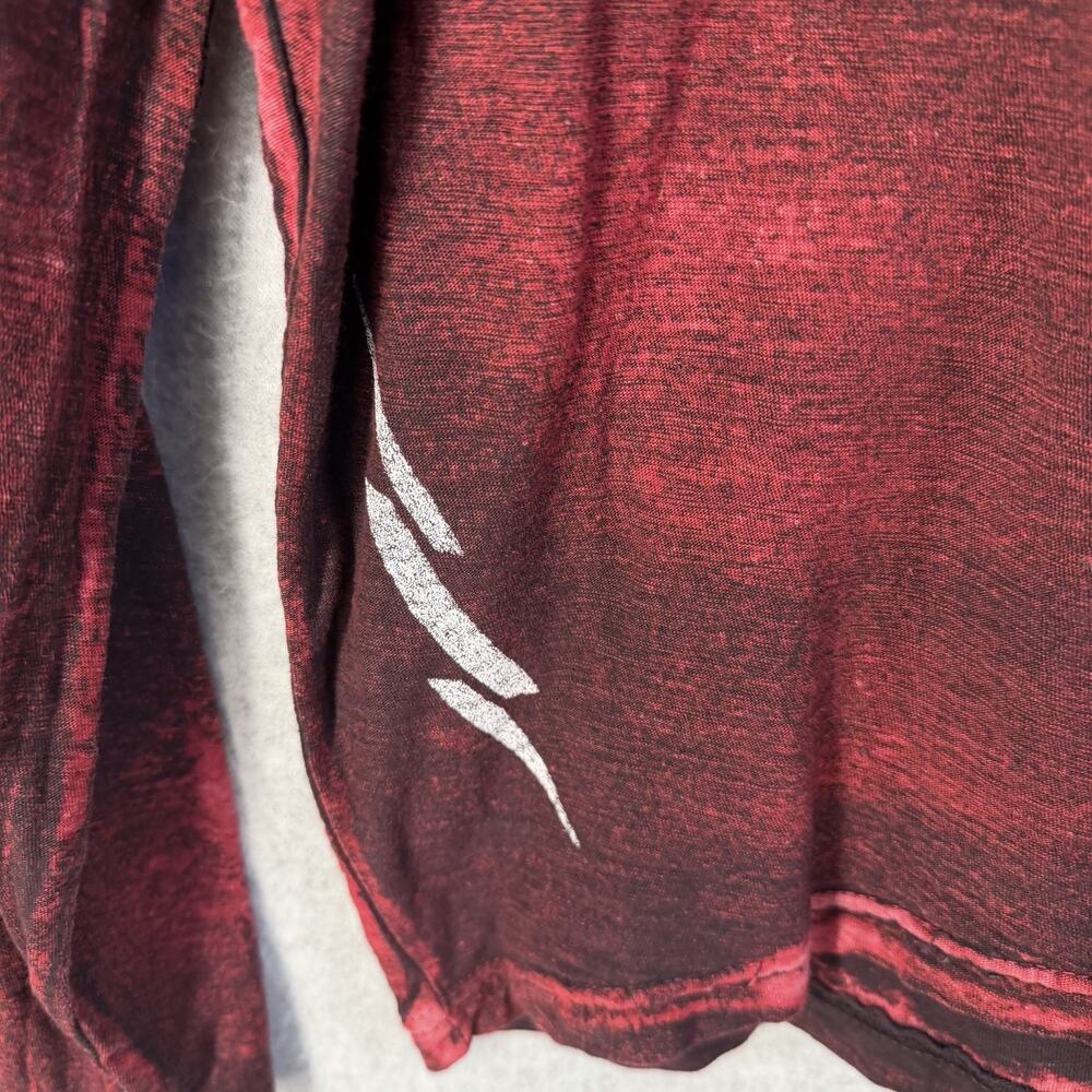 Affliction American Customs Henley Hoodie 2X Red Distressed Y2K - Picture 2 of 15